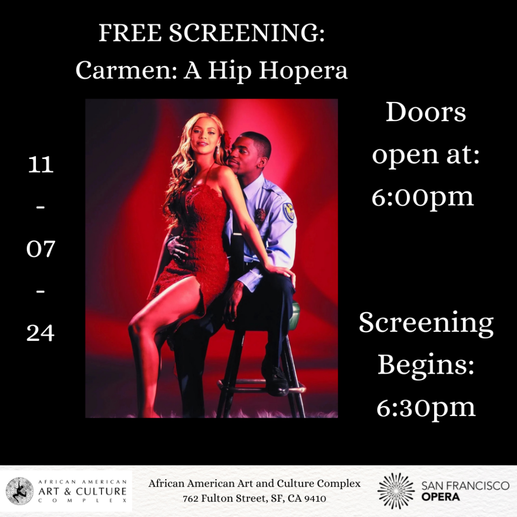 SF Opera and AAACC present a free screening of Carmen: A Hip Hopera